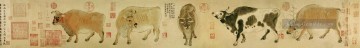 Chinesische Werke - Fünf Bullen han huang traditionellen Chinesen